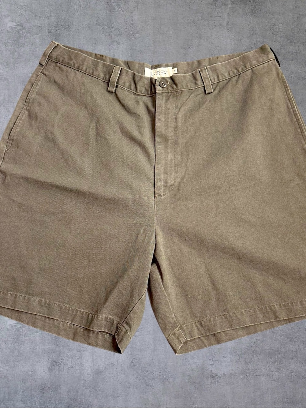 J.Crew Chino Shorts Mens 36 Brown Khaki 100% Cotton Flat Front Classic Casual